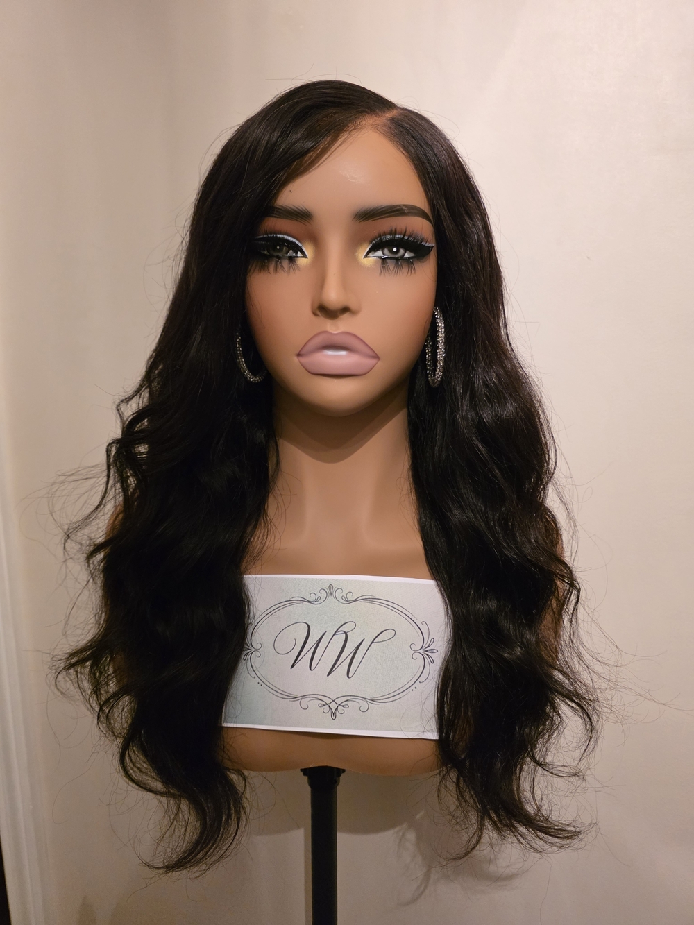 Natural Black Human Hair Body Wave Lace Wig